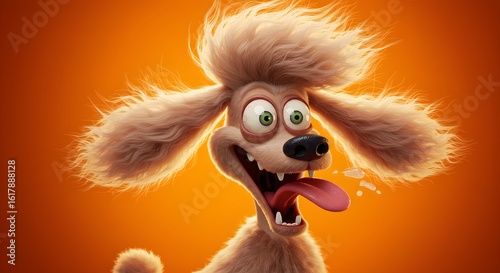 Cartoon Poodle with Tongue Out