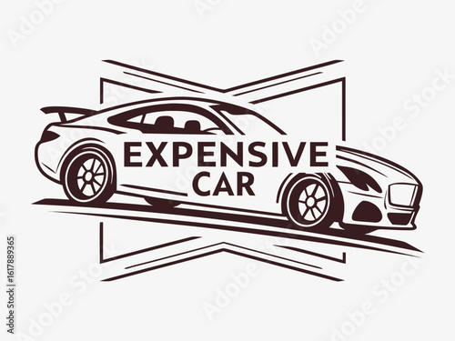 Elegant Line Art Illustration of an Expensive Car