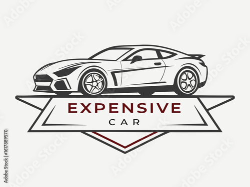Elegant Line Art Illustration of an Expensive Car