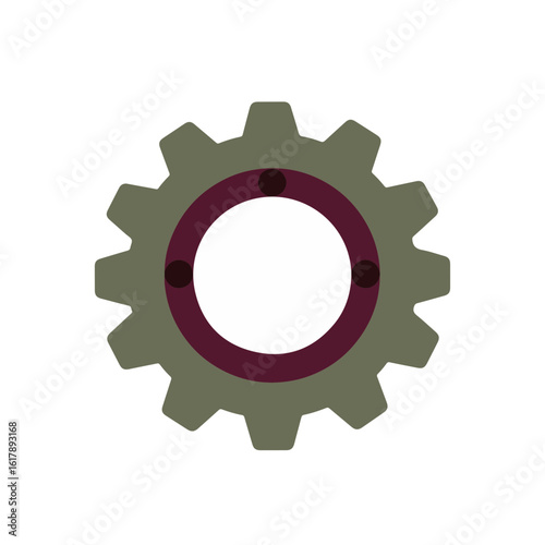 Silhouette of gear icon on white background, for enterprise