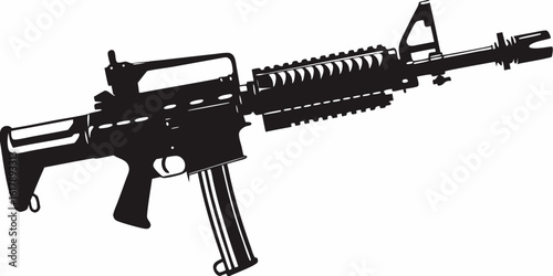 ar15 m4 rifle silhouette - tactical firearm outline
