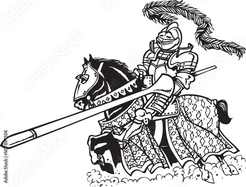 sketch vector illustration silhouette image design caricature icon logo symbol knight troop on horseback in armor fighting