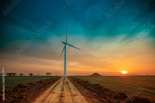 wind turbines in the field
