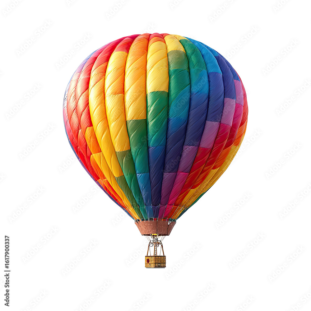 Fototapeta premium Colorful hot air balloon against black