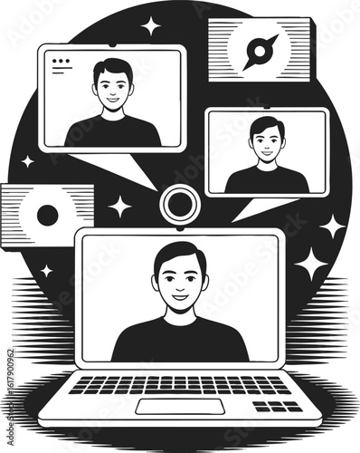 Video conference, remote communication, digital interaction, virtual collaboration, online meeting dynamics