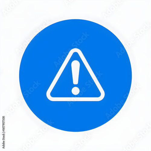 Free Download Blue circle with white exclamation mark warning symbol - GFXLoad