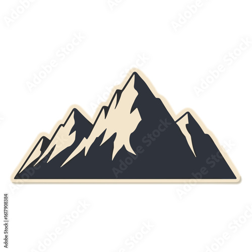 Vector art of a mountain range silhouette. Graphic design element for nature and exploration themes.