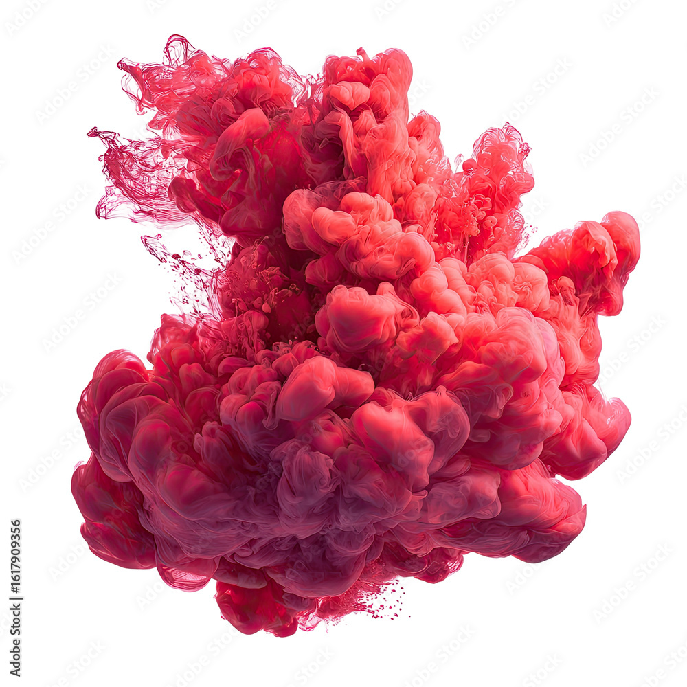 Fototapeta premium Abstract swirling crimson ink cloud