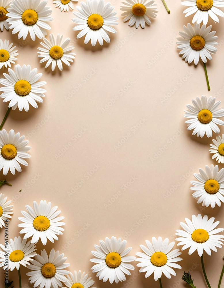 Fototapeta premium frame of daisy flowers