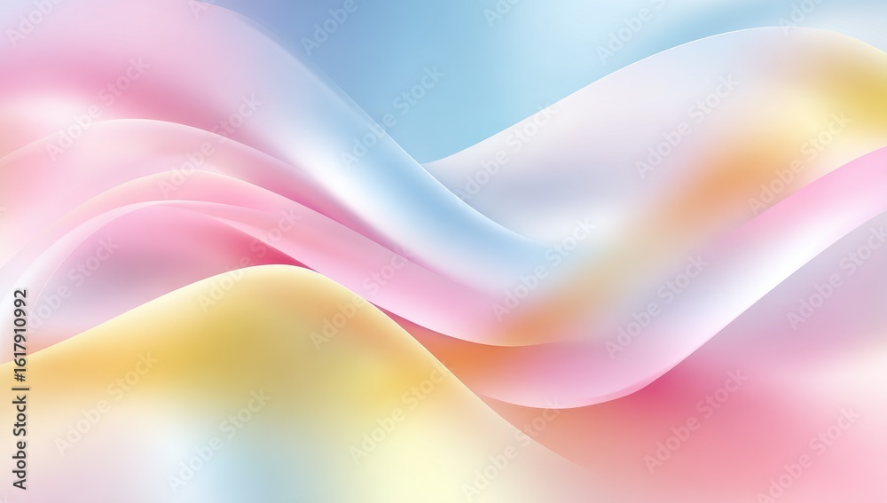 Fototapeta premium Pastel flowing curves, soft colors