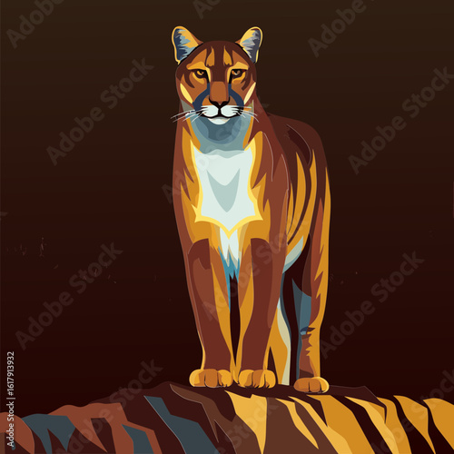"Wild Puma in Nature – Majestic Mountain Lion in the Forest"