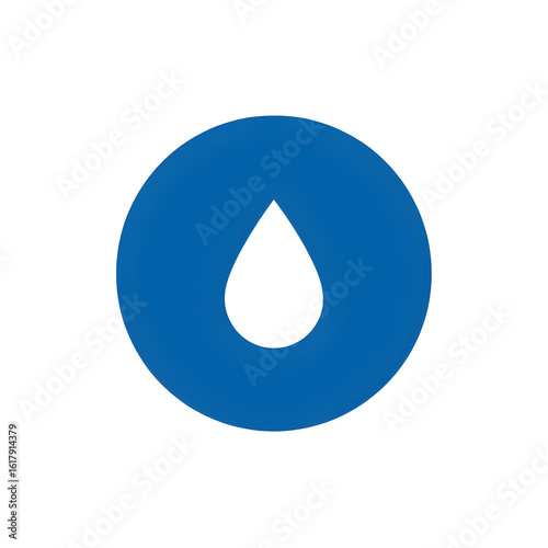 Simple blue circle with a white water droplet inside