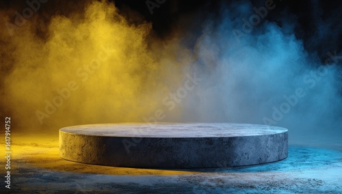 Wallpaper Mural Concrete podium, smoky, vibrant lighting Torontodigital.ca