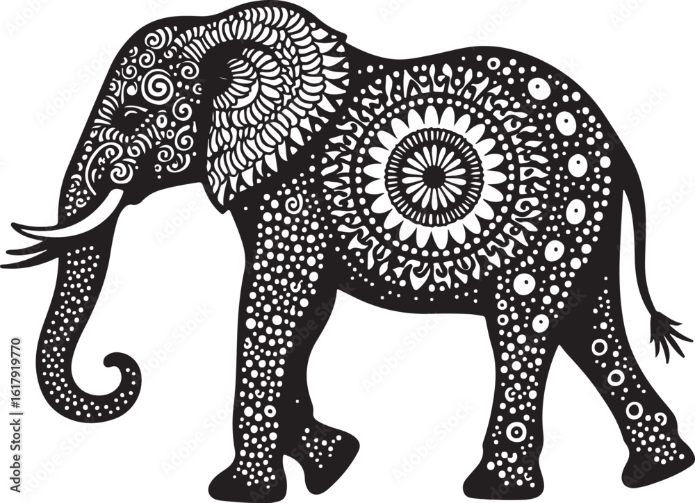Fototapeta premium Intricate Mandala Elephant SVG Bundle