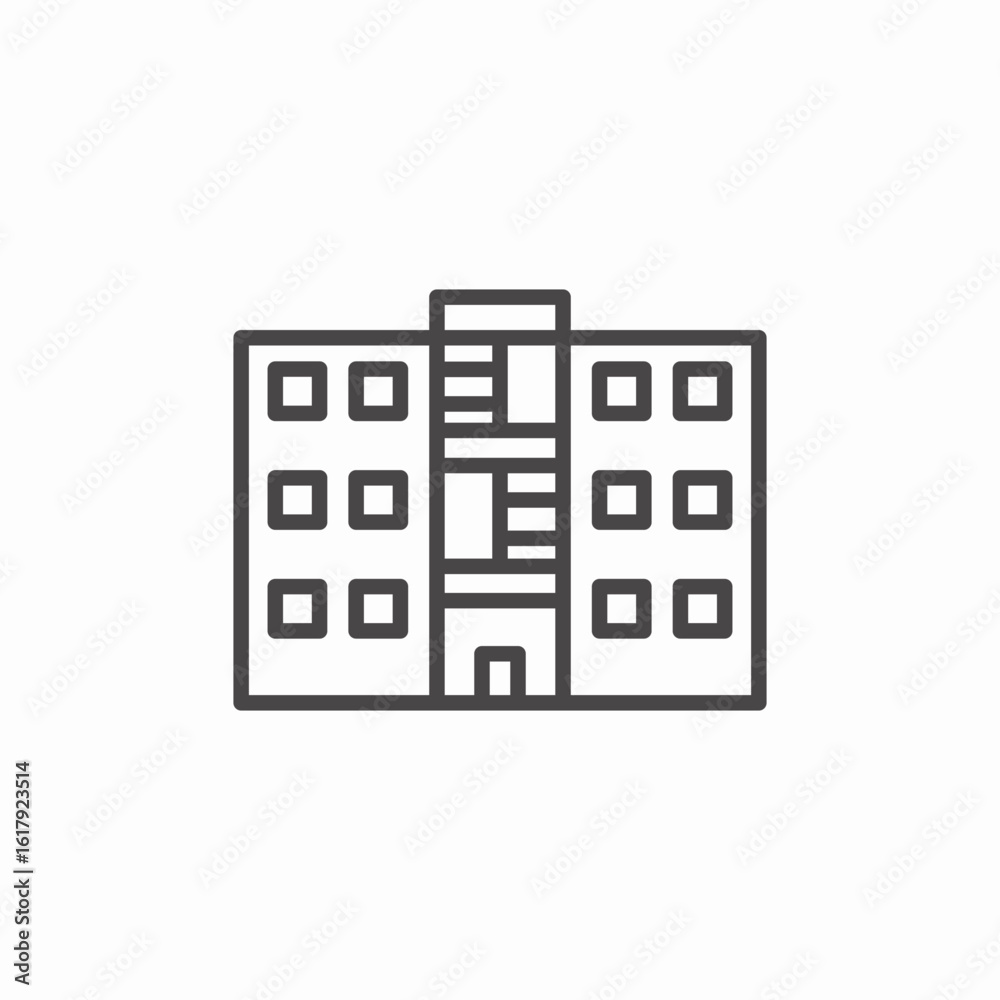 apartment building facade icon sign vector apartment building facade icon sign vector