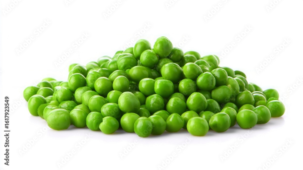 Fresh green peas on white background. AI generated Fresh green peas on white background. AI generated