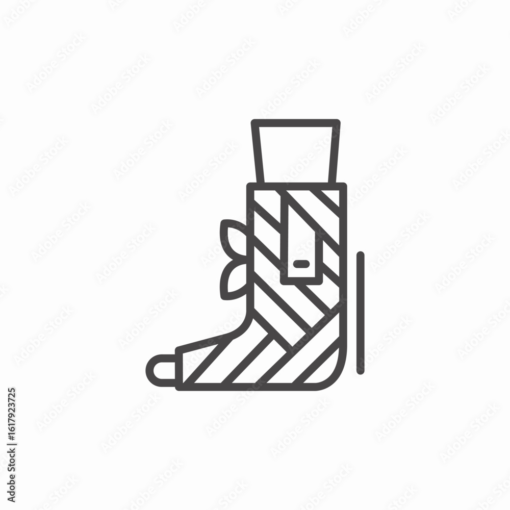 bandaged foot cast icon sign vector bandaged foot cast icon sign vector
