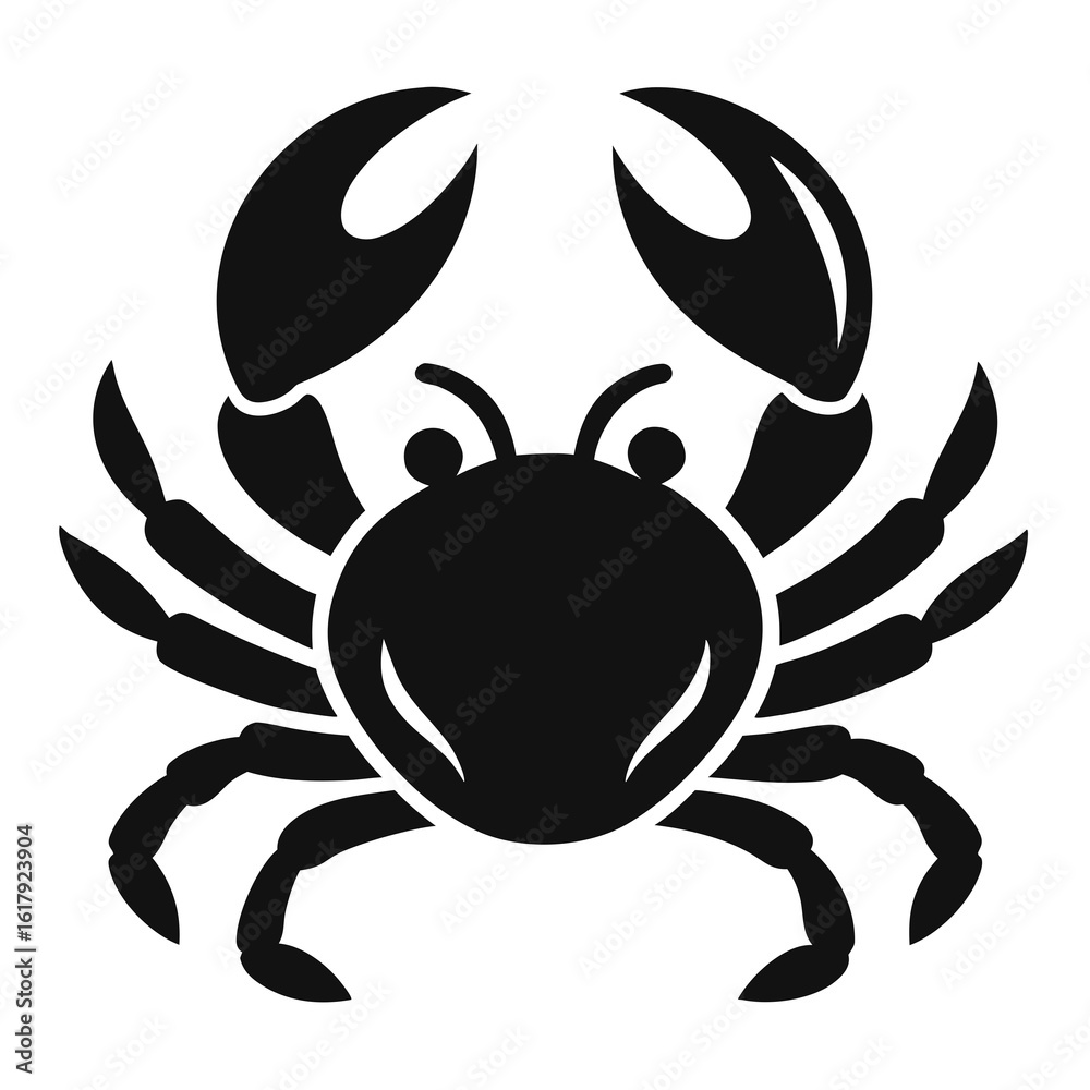 Blue crab vector illustration with spider-like claws on a white background