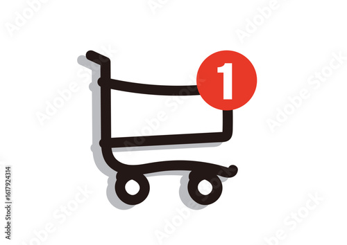 手押し車のアイコン「オンラインショッピングのカート（買い物、ショッピング、カートの確認、購入）」, Pushcart icon "Online shopping cart (shopping, shopping, cart confirmation, purchase)"