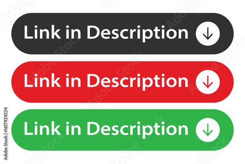 Link in Description Buttons with Arrow Icons in Red Green and Black