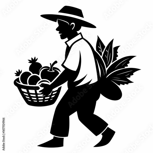 Black silhouette vector of a bull or cow, an isolated farm animal illustration