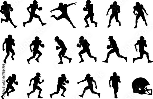 Wallpaper Mural American Football Player Silhouettes in Action" Torontodigital.ca