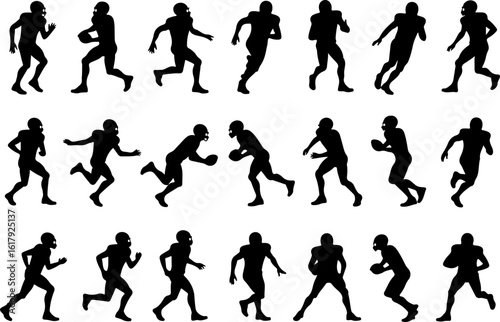 Wallpaper Mural American Football Player Silhouettes in Action" Torontodigital.ca