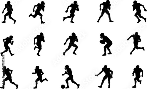 Wallpaper Mural American Football Player Silhouettes in Action" Torontodigital.ca