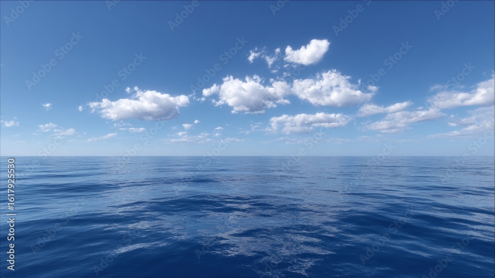 Fototapeta premium Expansive ocean beneath bright clouds. AI generated