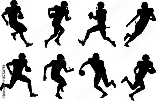 Wallpaper Mural American Football Player Silhouettes in Action" Torontodigital.ca