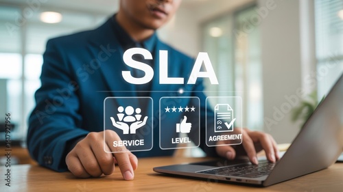 Service Level Agreement Sla Business Support Performance Management System Laptop