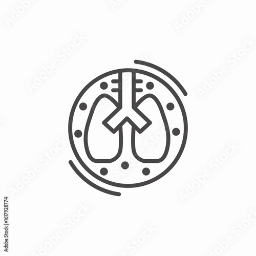 represents respiratory system health lungs icon sign vector