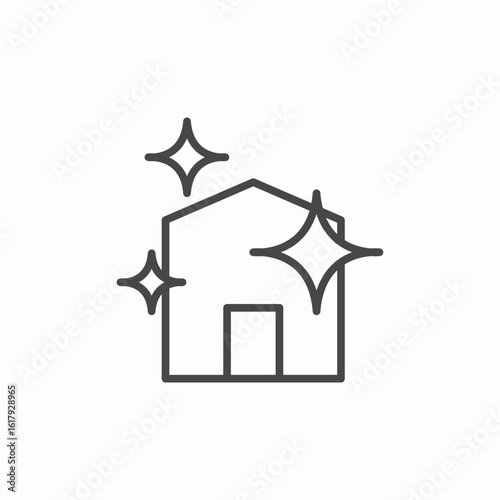 sparkling clean house icon sign vector