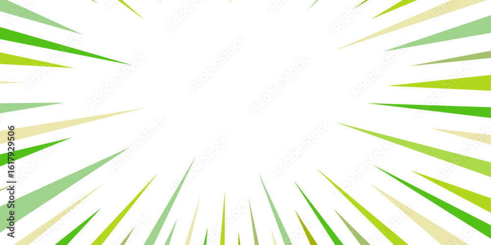 Obraz premium Comic speed Sunburst for the background. Digital Elegance: AI-Generated Wallpaper Patterns. Abstract design green gradient shine rays background Vector, illustration Summer spring decoration . 