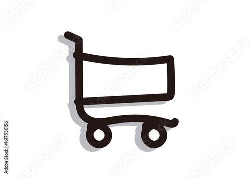 手押し車のアイコン「オンラインショッピングのカート（買い物、ショッピング、カートの確認、購入）」, Pushcart icon "Online shopping cart (shopping, shopping, cart confirmation, purchase)"