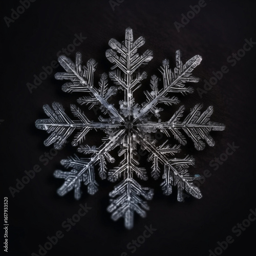 Flocon de neige sur fond noir