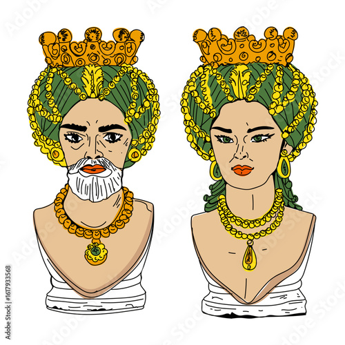 Moor heads illustration in vector