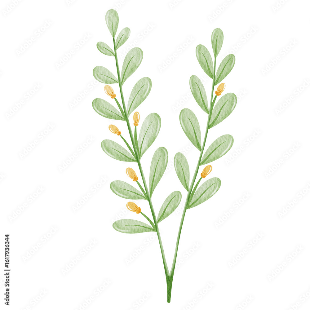 Fototapeta premium Watercolor cute orange flower illustration.