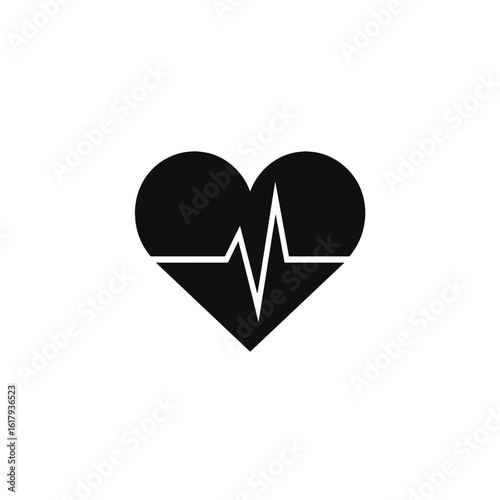 An illustrative visual of a heart and a heartbeat line.