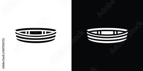 Wooden boat icon set in black glyph style. silhouette collection vector illustration.