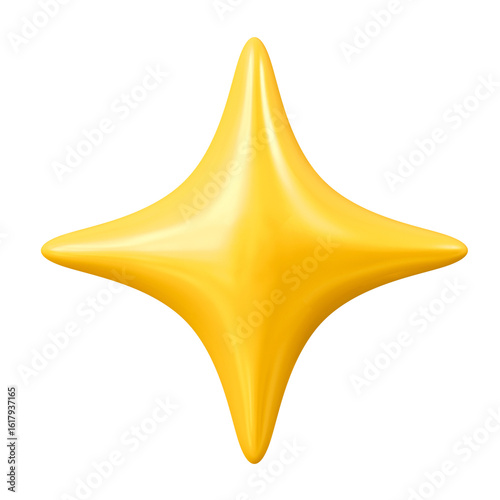 PNG 3D yellow bling icon sticker, transparent background