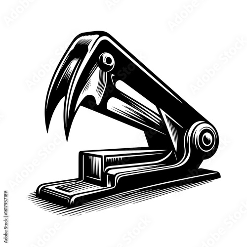 Black staple remover tool isolated on white background