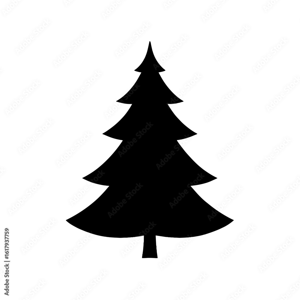 Obraz premium A simplistic silhouette of a Christmas tree.