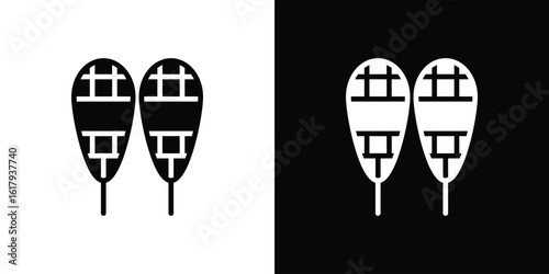 Snowshoes icon set in black glyph style. silhouette collection vector illustration.