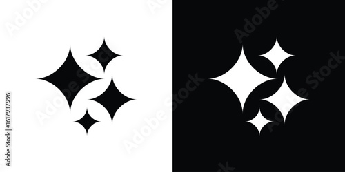Shine icon set in black glyph style. silhouette collection vector illustration.