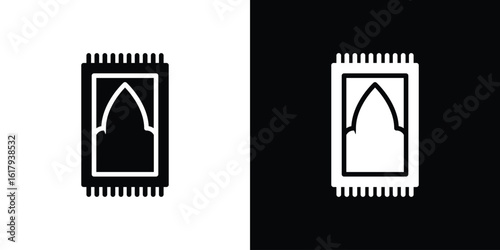 Prayer rug icon set in black glyph style. silhouette collection vector illustration.