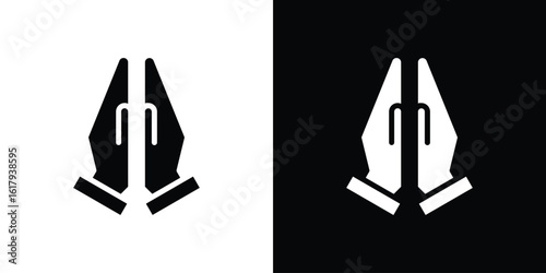 Pray icon set in black glyph style. silhouette collection vector illustration.
