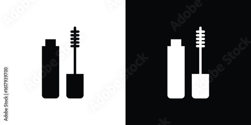 Mascara icon set in black glyph style. silhouette collection vector illustration.
