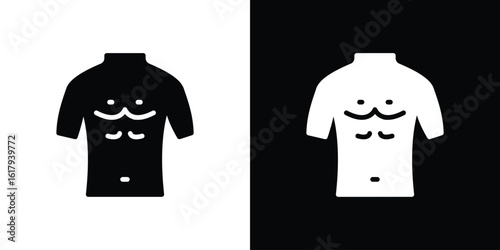 Male torso icon set in black glyph style. silhouette collection vector illustration.