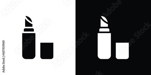 Lipstick icon set in black glyph style. silhouette collection vector illustration.